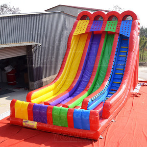 Massive 35 'Tall Triple Lane Black <span class=keywords><strong>Diamond</strong></span> The Edge <span class=keywords><strong>Giant</strong></span> <span class=keywords><strong>Inflatable</strong></span> Slide Dành Cho Người Lớn Và Trẻ Em - Product Image 1