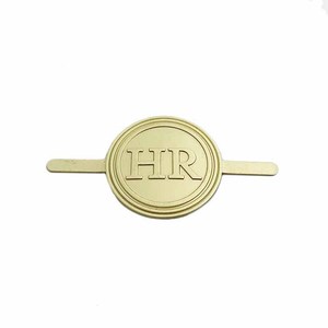 Design Shape Embossed Rectangle Gold Brand logo Custom Metal Plate Tag <strong>Label</strong> With <strong>Prong</strong> for Handbag