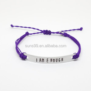 Reminder Bracelet <strong>I</strong> Message <strong>I</strong> <strong>Am</strong> <strong>Enough</strong> Girl's Empowerment Bracelet Women's Inspirational Jewelry - Product Image 1