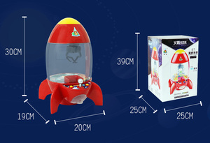 Simulador de Cohetes, Juguete Atrapa Peluches, Reloj <span class=keywords><strong>Despertador</strong></span> - Máquina de Atrapar Mini de Escritorio que Funciona con Monedas para Niños - Product Image 5