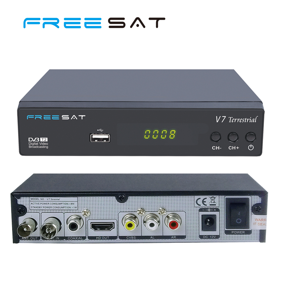 Myanmar Freesat V7 Rerrestrial Satellite Récepteur DVB-T2 Set Top Box Support USB WiFi Dongle