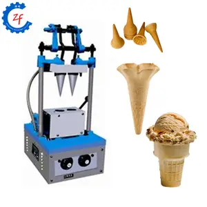 2 molds pressing icecream cones forming machine ice cream cone tray maker