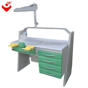 Dental lab work bench with dust suction system and LED light