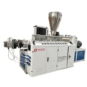 Conical Twin Screw Plastic Extruder Machine For Pipe Tube Sheet Panel Profile