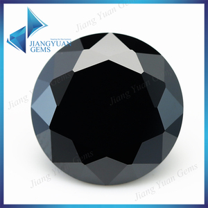 Forma redonda 10 mm negro suelto piedras sintéticas <span class=keywords><strong>brillante</strong></span> cubic zirconia piedras gemas - Product Image 3