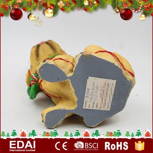 2017 Incroyable détails décoration de vacances coloré chien polyresin figurine avec De Noël chapeau décoration - Product Image 6