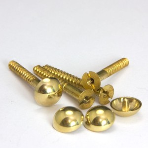 12mm 16mm 18mm Kubbeli yuvarlak kafa parlak pirinç ayna vidası - Product Image 1
