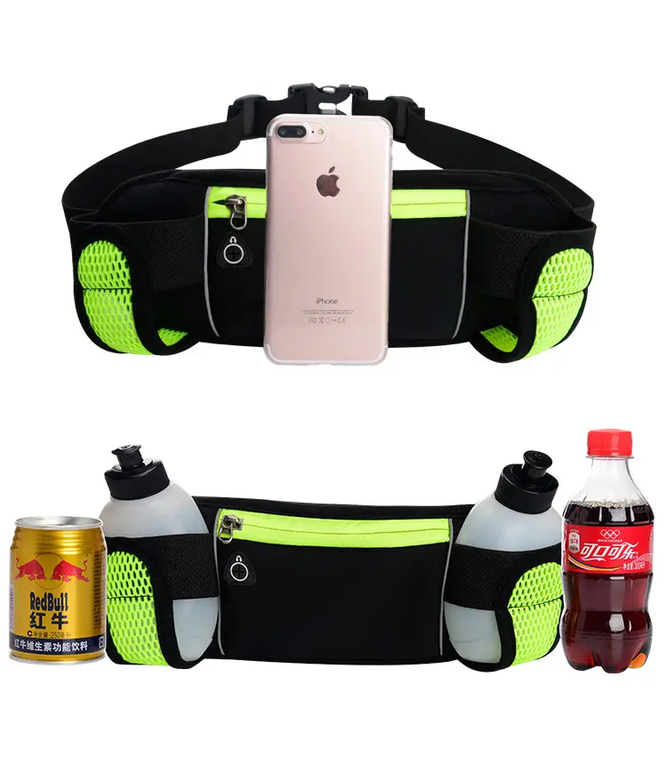 Running Belt with Water Bottle  Running Fanny Pack with Adjustable Straps  Large Pocket Waist Bag Phone Holder for Sport Outdoor