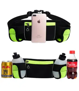 Cinto de corrida com garrafa de água, pochete de corrida com alças ajustáveis, bolso grande, suporte para celular para esportes ao ar livre