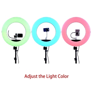 Pour FOSOTO FC-480 96W 480 LED <span class=keywords><strong>RGB</strong></span> 18 pouces anneau lumineux avec support rechargeable et sac pour la photographie - Product Image 5