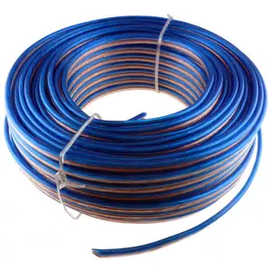 12AWG Enhanced Loud Oxygen-Free Copper Speaker Wire Cable Clear - Blue