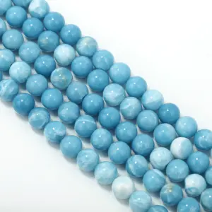 6mm 8mm 10mm Nice Smooth Round Larimar Quartz Gemstone Loose Beads