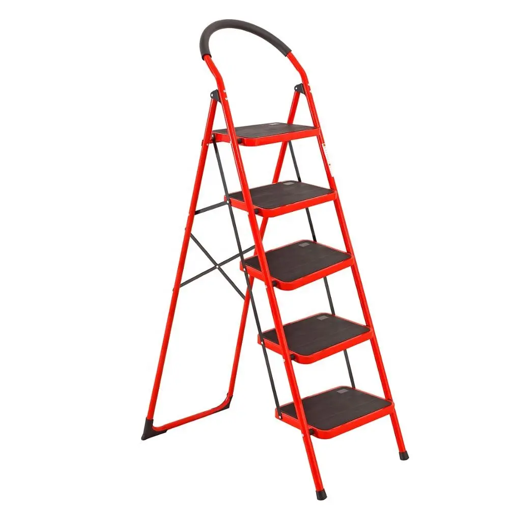 Escada de aço resistente dobrável com 5 largura