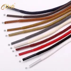 [10] Wholesale 100cm long Round Waxed Shoelaces Cotton Shoe laces Shoe strings for Leather shoes