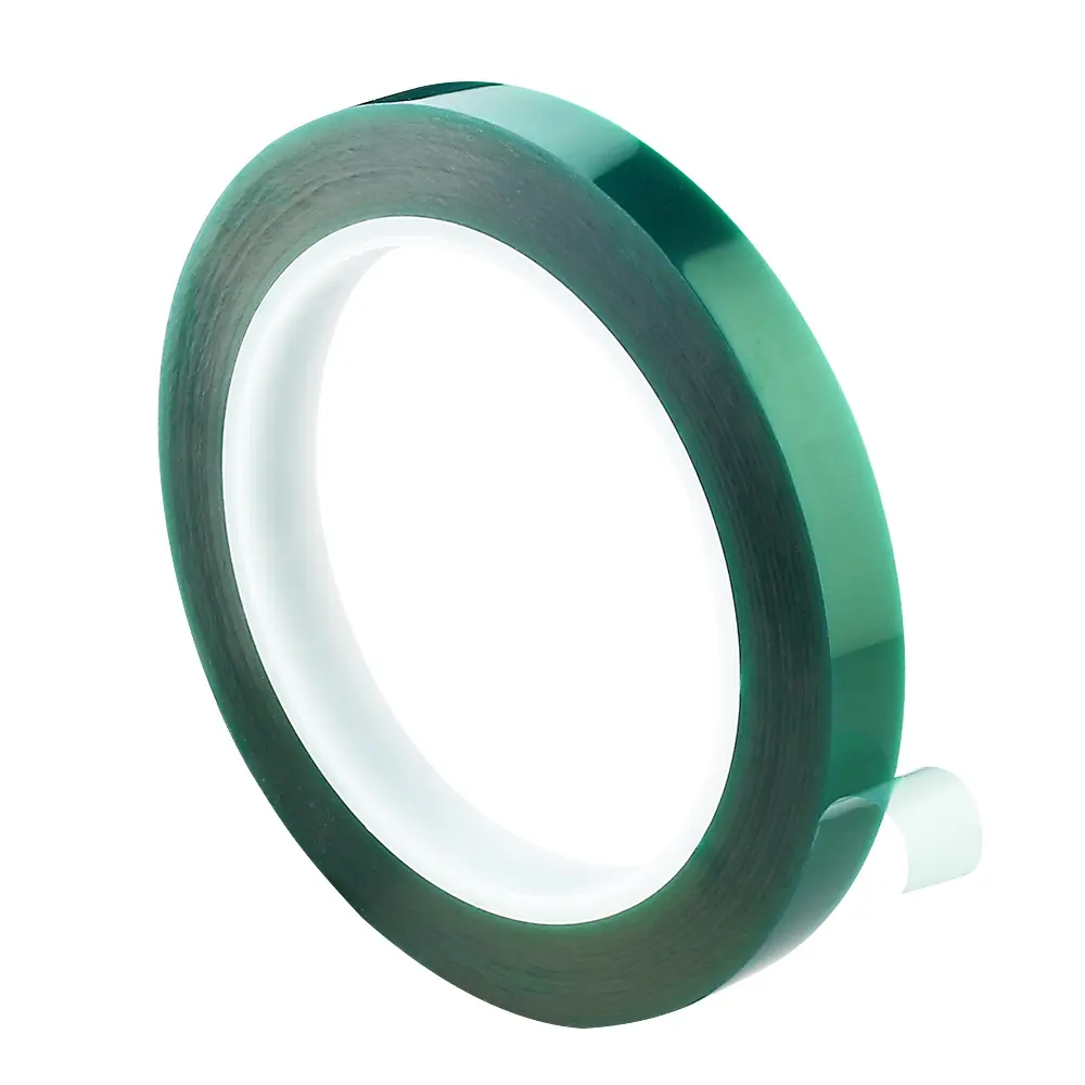 High Quality 25mm Polyester PET Tape Green Pressure Sensitive Adhesive Powder Coating Masking Tape for Painting