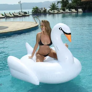 Tùy Chỉnh Inflatable Trắng Swan Pool Beach Float Đồ Chơi Cho Người Lớn Và Trẻ Em