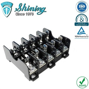 FS-015B 600V 10 <b>Amp</b> <b>5</b> Way Midget Type Din Rail Glass <b>Fuse</b> Holder - Product Image 1