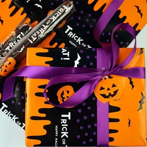 Pengiriman Cepat Kertas Hadiah Halloween Dekorasi Kemasan Online Foshan Jenis Kertas Pembungkus Hadiah