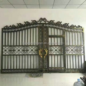 بوابة مدخل من الحديد المطاوع بسطح من الفولاذ والزنك سهلة التركيب تصميم سياج للحماية المنزلية وتزيين الحدائق - Product Image 4