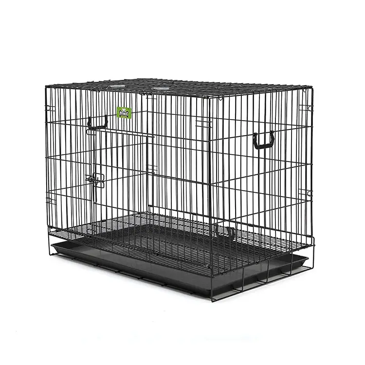 Foldable Suitcase Wire Metal Folding Pet Cage Crate Dog Kennel