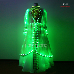 Pura Hecha A Mano Fina LLEVARON Vestido exquisita <span class=keywords><strong>ropa</strong></span> de danza, increíble Vestido de Boda Luminosa - Product Image 6