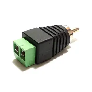 RCA Laki-laki Plug untuk AV Terminal Sekrup Audio/Video Konektor Adaptor