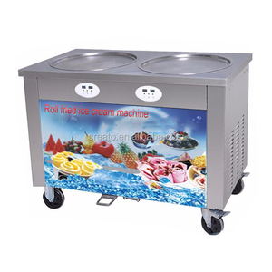 110V 220V <span class=keywords><strong>ไทย</strong></span>เดี่ยวแบนสแควร์3รอบหม้อทำ Roller Fried Ice Cream ม้วน - Product Image 5