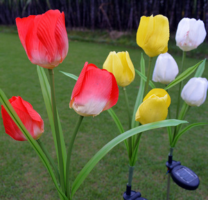 Luci da giardino a LED solari con fiore di tulipano alla moda IP65 per illuminazione da giardino all'aperto per giardini e spazi paesaggistici - Product Image 4