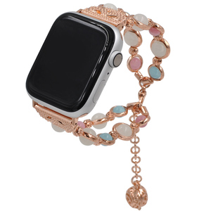 Ciondoli luminosi di lusso fatti a mano braccialetto di perle donne gemme pietre cinturini per cinturini per orologi intelligenti per cinturino <span class=keywords><strong>Apple</strong></span> 8 7 <span class=keywords><strong>49mm</strong></span> 45mm 40mm - Product Image 2