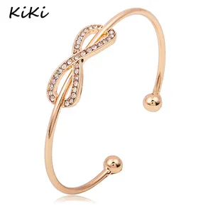 >>>Fashion Femme Simple Design Crystal Lucky Numbers 8 Infinity Sign Bracelet Cuff Bangle For Women Accessories Gift