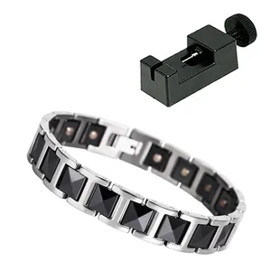 Hottime Factory Wholesale High Quality Titanium Ceramic Magnetic Energy Bracelet With 4in1 Health Element