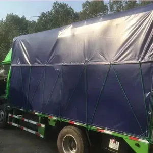 Không Thấm Nước Heavy Duty Vinyl Tráng Polyester Phẳng Xe Tải Tarp Vải Pvc Tarps Cho Xe Tải Bìa