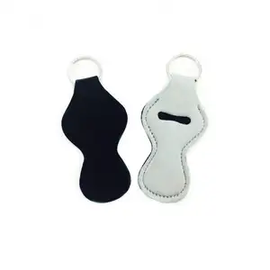 Wholesale Neoprene Blank White/black Chapstick Holder Keychain For Sublimation