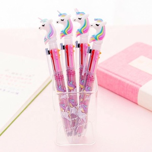 2019 de diseño clásico de bolígrafo creativo unicornio 6-color bolígrafo pluma simple <span class=keywords><strong>novedad</strong></span> multi-función bolígrafo - Product Image 1