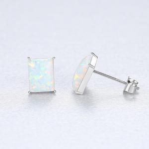 CZCITY Rectangle Fire Blue <strong>Opal</strong> <strong>Stud</strong> <strong>Earrings</strong> for Women <strong>Opal</strong> Jewelry Wholesale <strong>Stud</strong> <strong>Earrings</strong> - Product Image 5