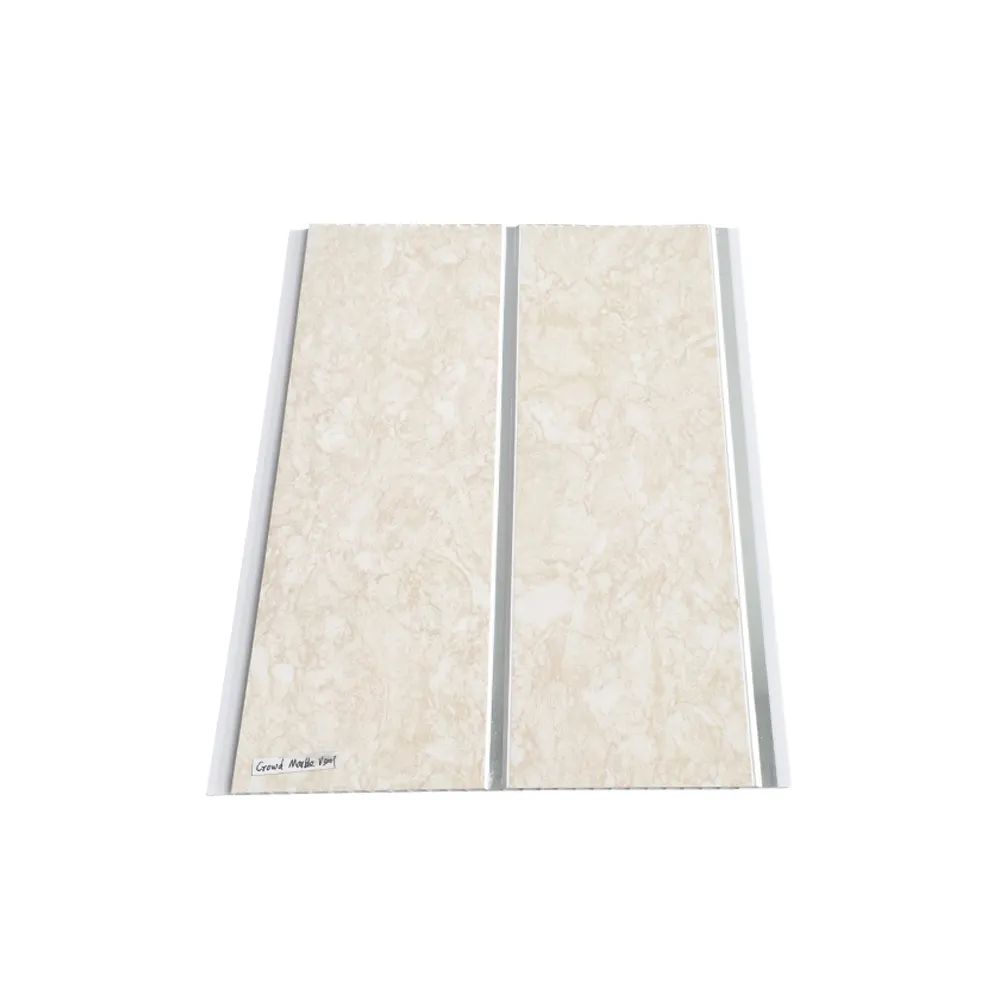 Cheap Bathroom PVC Ceiling Cladding V Groove Marble Style 6mm thick 200mm wide HF30001