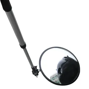 Portable Acrylic Under Vehicle Convex Inspection Mirror With Wheel And Torch For Security Inspection