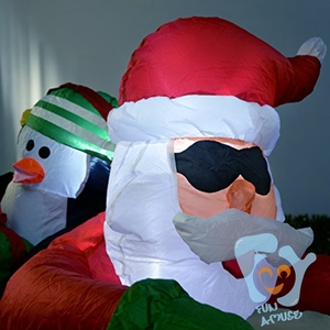 Personalizado al aire libre interior Navidad decoración inflable Santa Claus en Motobike - Product Image 4