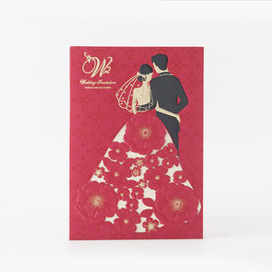 Undangan Pernikahan Merah Cina, Kartu Laser Cut Laris untuk Tamu Pernikahan - Product Image 4