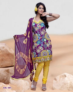 <b>White</b> Linen Churridar Suits with Blue Embroidery Embossed Loose Fit Traditional Indian Pakistani Casual Wear Women Ankle Length - Product Image 2