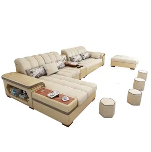 Stoff Schnitt sofa set 7 sitzer modische große couch wohnzimmer möbel fabrik lieferant Anpassbare großen sofa