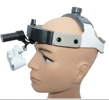 Dental de couro Head-mounted lupa 3w médica lupas cirúrgicas dental lupas com led farol ajustável