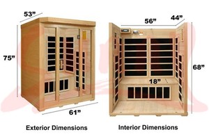 De carbono Seco Sauna Cabina de Sauna de Infrarrojos, <span class=keywords><strong>cicuta</strong></span> Y Espectro Completo Para 3 Persona - Product Image 2