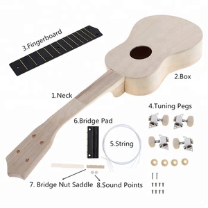 23 pollici semplice e divertente Ukulele Kit fai da te Hawaii <span class=keywords><strong>chitarra</strong></span> lavoro manuale supporto pittura giocattolo per bambini assemblaggio per amatoriale - Product Image 2