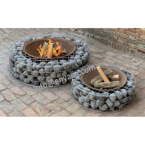 Foyer extérieur à bois barbecue brasoir avec pierre de <span class=keywords><strong>Gabion</strong></span> jardin Brasero Plancha chimee en fonte pour extérieur - Product Image 1
