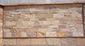 Dalles de sol en pierre de grès brun à motif français, revêtement mural extérieur en pierre de château - Product Image 5