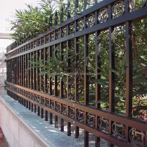 Paku pagar besi tempa Modern putih tahan air gerbang baja dengan rel pagar fitur keamanan gerbang jalan masuk yang dipanaskan panas