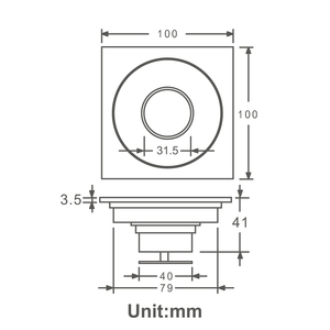 Accesorios de baño Lavadora de latón de 4 pulgadas Desagüe de piso Inodoro Desagüe de piso antiolor - Product Image 3