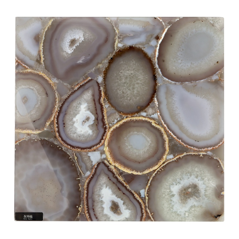 Плита из натурального серого Агата для фоновой стены, украшение для дома