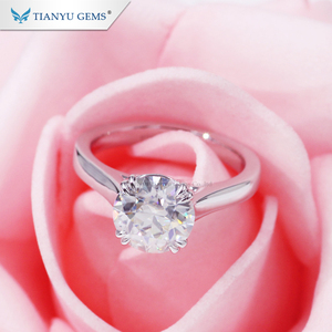 Tianyu-gemas personalizadas, moissanita de corte, Grado D vvs, oro blanco, de 18k anillo de diamante, precio - Product Image 4